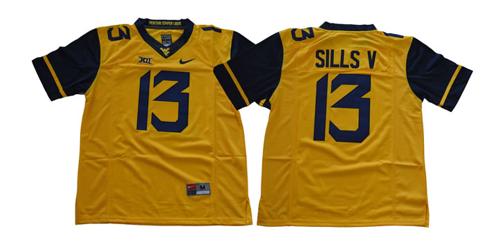 West Virginia Mountaineers 13 David Sills V Gold College Football Jersey,We sell and wholesale West Virginia Mountaineers 13 David Sills V Gold College Football Jersey on line form chian!